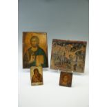 Four reproduction Orthodox Christian icons, largest 20 x 30 cm