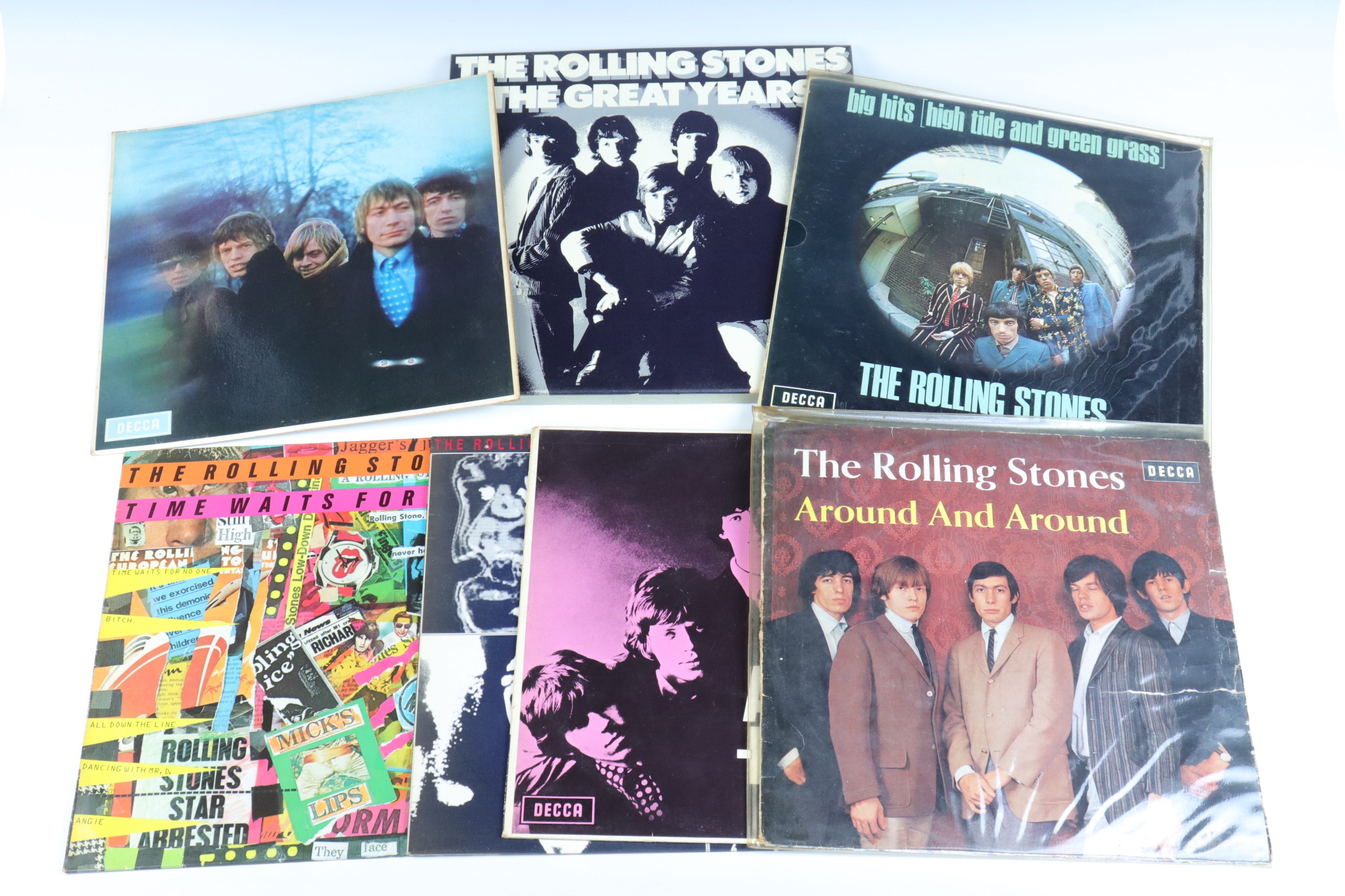 A quantity of The Rolling Stones LP records including "Between The Buttons", "Around And Around" and