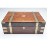 A 19th Century brass bound rosewood writing slope, 35 x 24 x 13 cm (a/f)