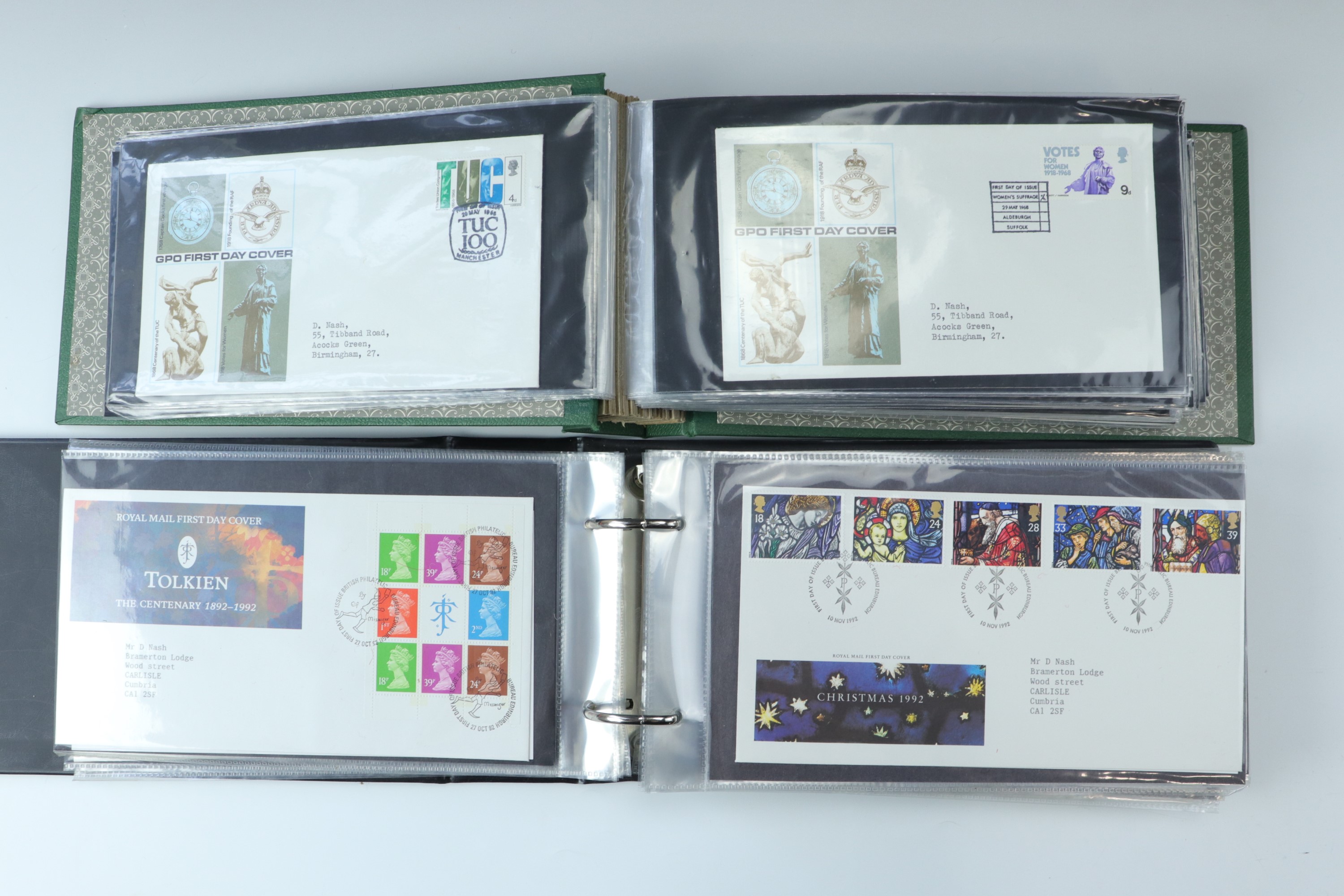 Six albums of first day stamp covers including "The Queens Golden Jubilee" commemorative coin - Image 12 of 20
