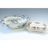 Two Victorian and later transfer printed earthenware dishes comprising of a Royal Doulton Silicon