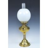 A brass oil lamp, 55 cm