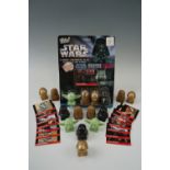 A boxed Topps Star Wars candy container set with ten collectable cards together with loose