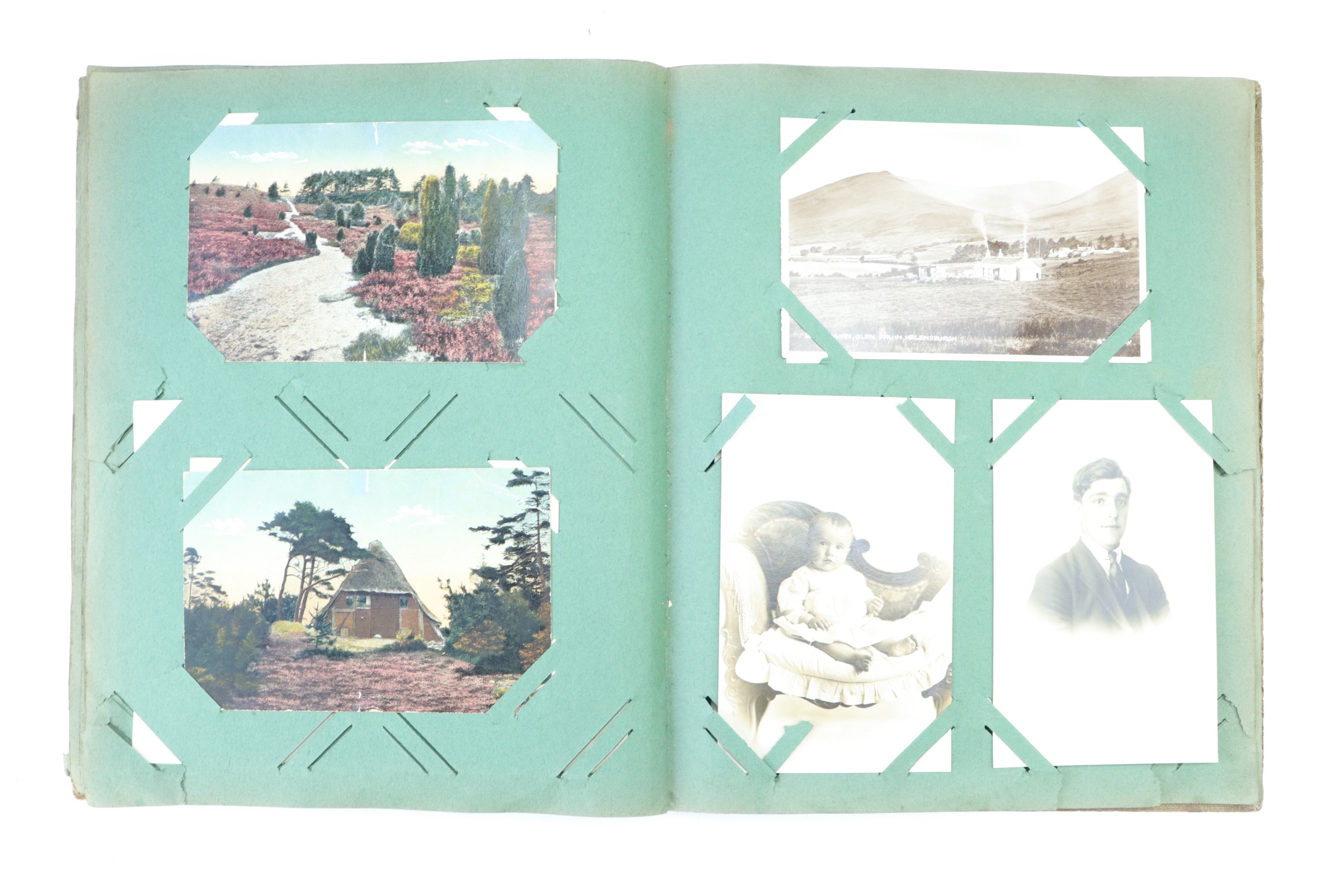 A postcard album, of over 100 cards relating to Britain including several photographic postcards - Image 6 of 9