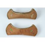 A pair of vintage hand made model canoes crafted by Canadian Red Indians, 13 cm