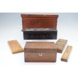 A selection of wooden boxes and pencil boxes, first half 20th Century