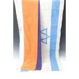 A South African and Israeli flags, 130 x 66 and 130 x 67 cm respectively