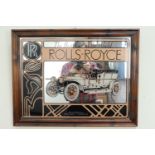A Rolls Royce advertising mirror, 68 x 53 cm