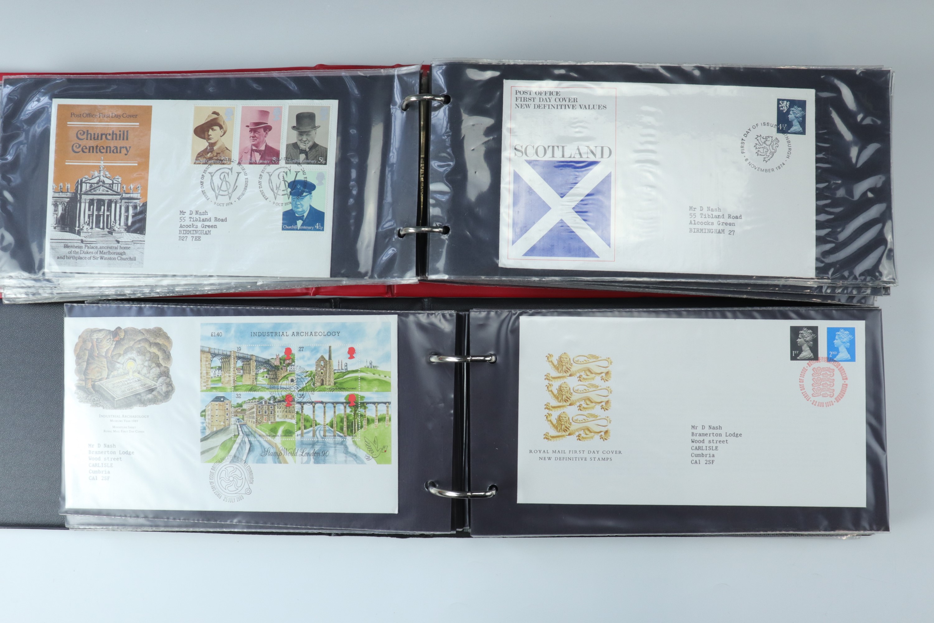 Six albums of first day stamp covers including "The Queens Golden Jubilee" commemorative coin - Image 4 of 20