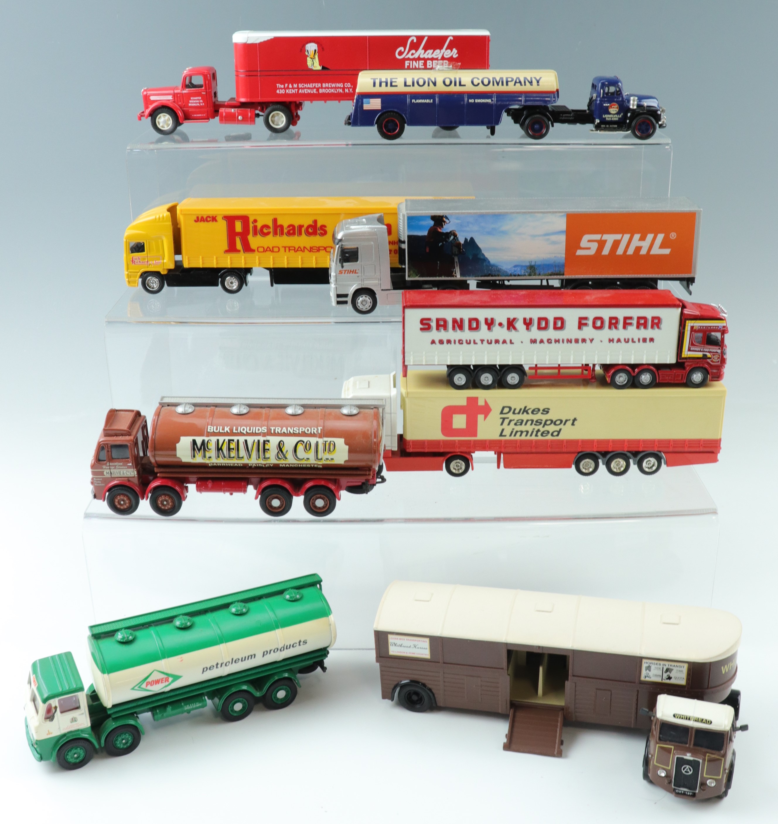 Eight Corgi and Matchbox die-cast model wagons