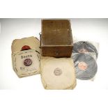 A Decca "Junior" portable gramophone and records