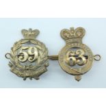 59th and 63rd Regiments of Foot glengarry badges