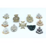 A group of 45th, 59th and 95th Regiment, Nottinghamshire and Derbyshire cap badges