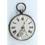 A Victorian silver pocket watch, with a watch paper for C Bramwell, Alston, assayed London, 1872,
