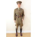 A mannequin display representing a Great War Border Regiment captain, including a period cuff rank