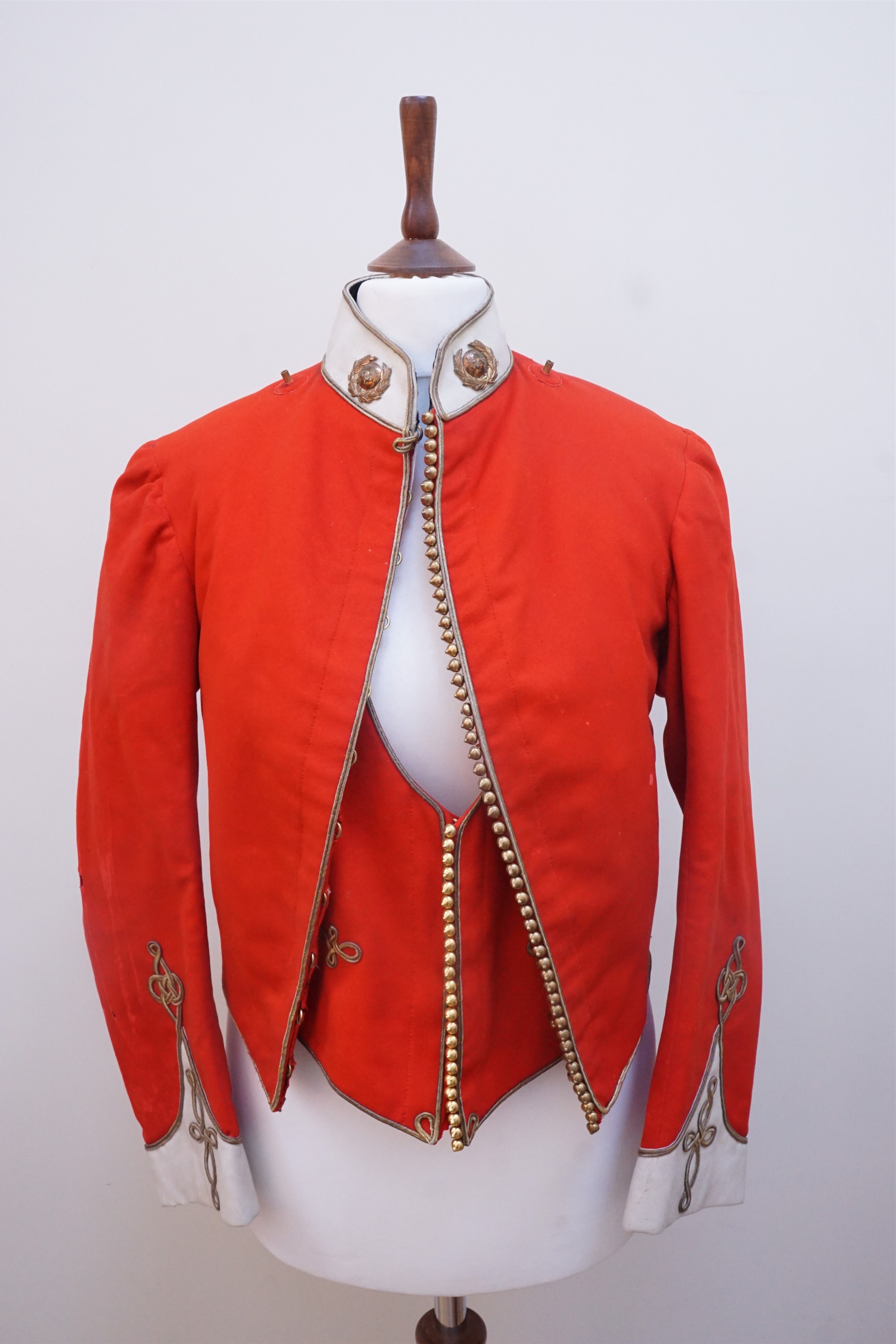 A late 19th / early 20th Century Border Regiment officer's mess dress jacket and vest, together with - Image 8 of 12