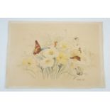 John Hay, butterflies alighting on yellow and white poppies, signed and dated 1890 lower right,