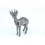 A small cast silver chamois, London import marks, 57 mm high, 33 g