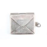 A George V silver fob stamp case in the form of an envelope, Albert Edward Jones, Chester, 1913,