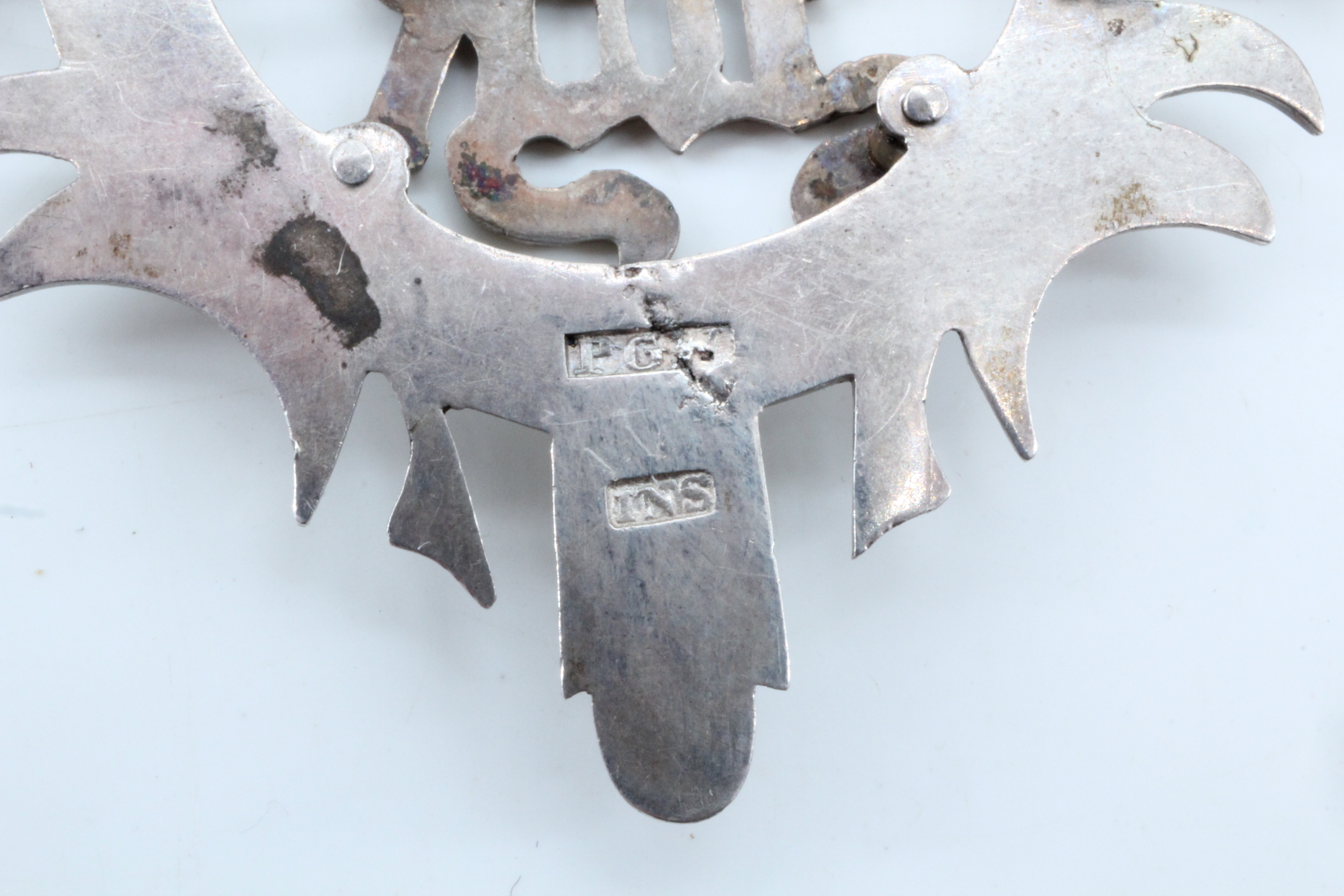 A Victorian Scottish provincial silver brooch, Scottish Renaissance inspired, fret worked and - Image 3 of 3