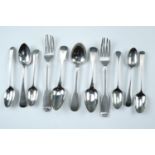 Nine various 19th Century silver teaspoons, including three with Newcastle assay marks, together