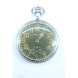 A Second World War British military Waltham pocket watch, (running when catalogued, accuracy and