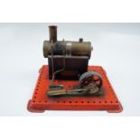 A vintage Mamod live steam toy stationary engine, 20 cm x 18 cm base