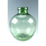 A Viresa green glass carboy, 27 cm x 35 cm