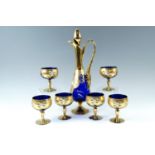 An Italian gilt liqueur set