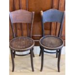 Two late 19th / early 20th Century Thonet labelled bentwood cafe-type chairs