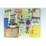A quantity of DKW / Auto Union period publications, car bumper and other badges, data plates, an