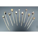 A large collection of Victorian and early 20th Century stick pins