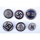 Six replica German Third Reich lapel badges