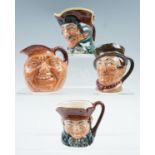 Four Royal Doulton miniature character jugs