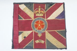A George V - George VI 6th Battalion Royal Fusiliers embroidered flag, 45 cm x 51 cm