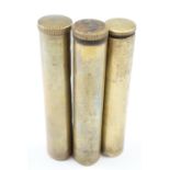 Three British army Lee Enfield rifle oil bottles