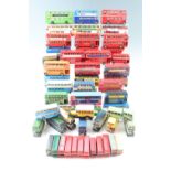 A large quantity of Corgi and Matchbox die-cast model buses ( 2 trays)