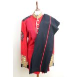 A post 1952 Grenadier Guards colour sergeant's dress tunic and sash