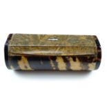 An uncommonly fine and large 19th Century tortoiseshell-veneered two-compartment pocket snuff box,