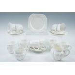 A white Shelley Dainty part tea service, (one cup a/f)