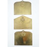 Three various early-to-mid 20th Century British army other ranks' brass duty plates