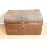 A Victorian scumbled steel travel trunk, 71 cm x 47 cm x 42 cm