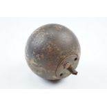 An inert Great War British No 15 "cricket ball" grenade, retaining original paint