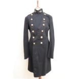 An Edwardian Royal Field Artillery officer's greatcoat, inscribed Capt J H Pattison