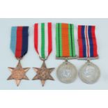 Four Second World War British campaign medals including an Italy Star