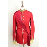 A Victorian Suffolk Regiment warrant officer's dress tunic and sash