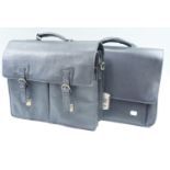 Two hide briefcases