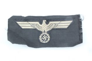 A German Third Reich army panzer BeVo national emblem, 8 cm x 3.5 cm