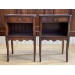A pair of Georgian style mahogany bed side cabinets, 44 cm x 31 cm x 69 cm