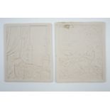 A pair of Victorian Parian ware lithophane panels, 11 x 9 cm